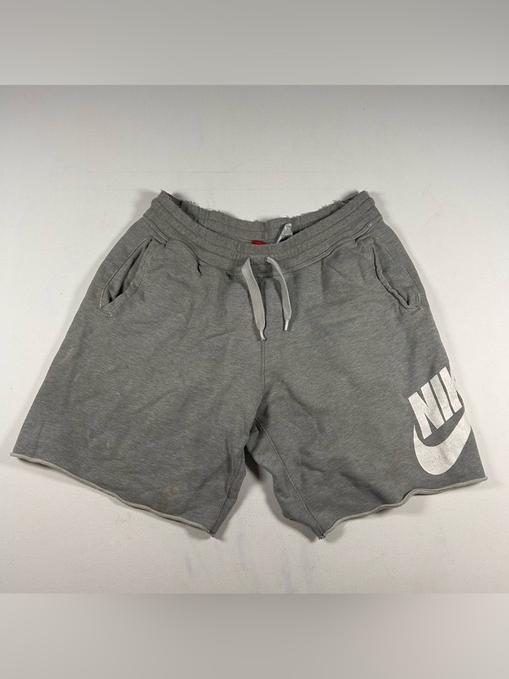 Vintage 90s Nike Cotton Sweat Shorts Mens Large Gray Casual Drawstring Big Logo